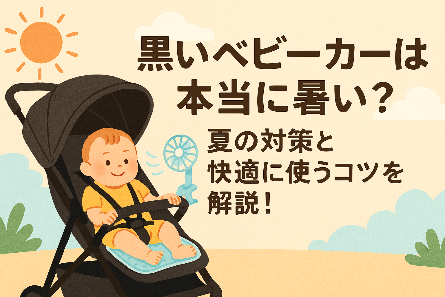 ベビーカー 黒 暑い